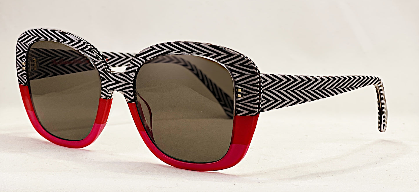The Elusive Miss Lou Sunglasses The Ola Zig Stripe