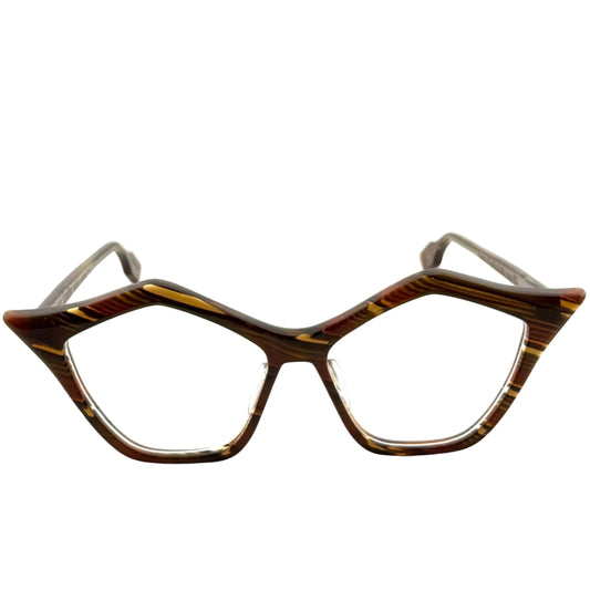 Tortoiseshell cat-eye glasses on a white background