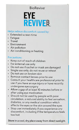 EYEREVIVE SELF-HEATING STEAM EYE MASK 10 PACK